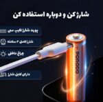 باتری شارژی قلمی پرودو مدل PORODO PDAA25RB - Image 3